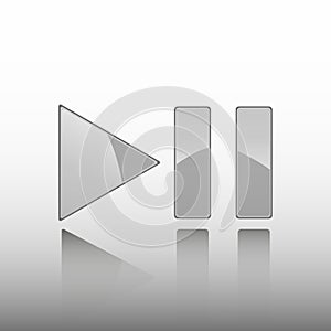 Buttons for player: stop, play, pause. Vector illustration.