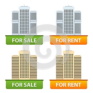 Buttons sale and rent of city apartments