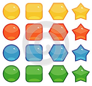 Buttons shapes set