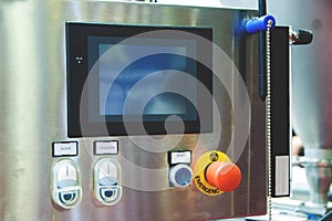 Buttons for switching on and off the industrial electrical equipment