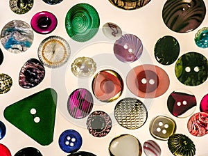 Buttons of various colors and shapes photo