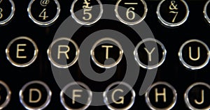 Buttons on vintage typewriter 4k