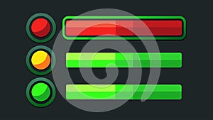 The buttons were colorcoded with the lower levels being green for mild exaggeration and the highest level glowing a photo