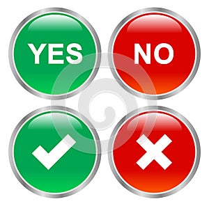 Buttons yes no illustration vector eps