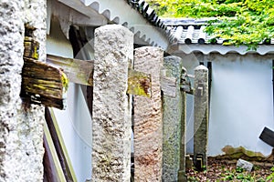 Buttresses inside the walls, Japanese castle