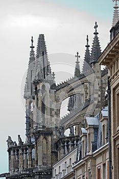 Buttresses to support the side wall of the Cathedral