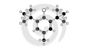 butylated hydroxytoluene molecule, structural chemical formula, ball-and-stick model, isolated image food additive e321