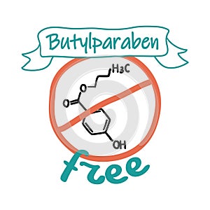 Butylparaben free sticker element for product package photo