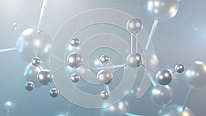 butyric acid molecular structure, 3d model molecule, butanoic acid, structural chemical formula view from a microscope