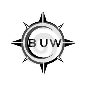 BUW abstract technology circle setting logo design on white background. BUW creative initials letter logo photo