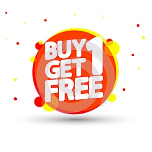 Buy 1 Get 1 Free, Sale banner design template, discount tag, app icon, vector illustration