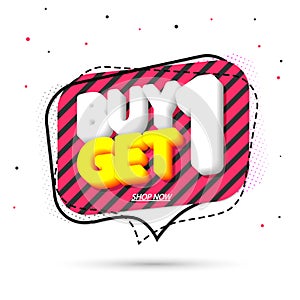 Buy 1 Get 1 Free, Sale banner design template, discount tag, app icon, vector illustration