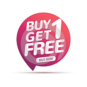 Buy 1 Get 1 Free sale tag. Banner design template for marketing. Special offer promotion or retail
