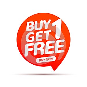 Buy 1 Get 1 Free sale tag. Banner design template for marketing. Special offer promotion or retail