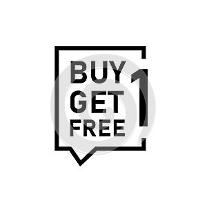 Buy 1 get 1 free speech bubble icon