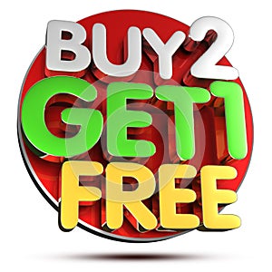 Buy 2 Get 1 Free 3D.with Clipping Path.