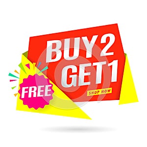 Buy 2 get 1 Sale banner, sale banner template