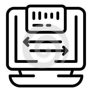 Buy bank card icon outline vector. Online store