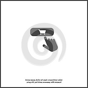 Buy button vector icon. The hand presses the buy button Internet on white isolated background