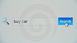 Buy car - browser search query, Internet web page