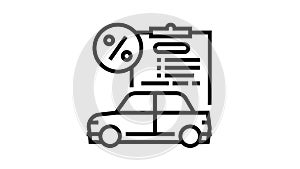 buy car loan line icon animation