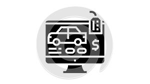 buy car online glyph icon animation