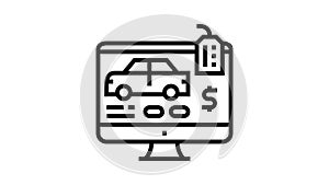 buy car online line icon animation