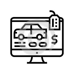 buy car online line icon vector illustration