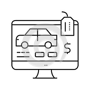 buy car online line icon vector illustration