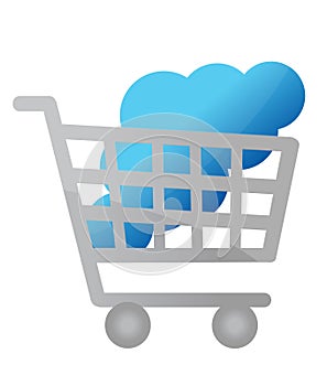 Buy cloud computing service concept illustration