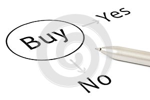 Buy decision concept