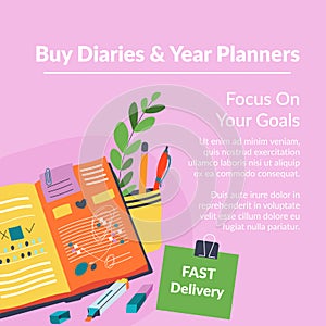 Buy diaries and year planners focus on your goals