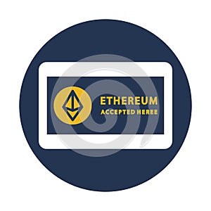 Buy ethereum sign, cryptocurrency, ethereum accepted here, ethereum payment fully editable vector icons