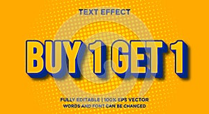 Buy 1 get 1 editable text effect template