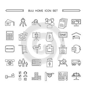 Buy home icon set