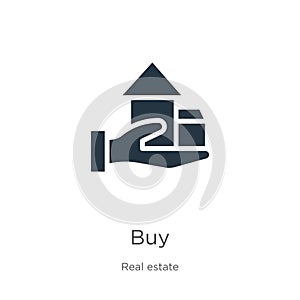 Buy icon vector. Trendy flat buy icon from real estate collection isolated on white background. Vector illustration can be used