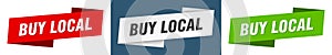 Buy local banner. buy local ribbon label sign set