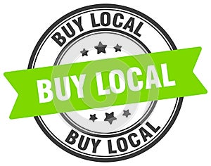 buy local stamp. buy local label on transparent background. round sign