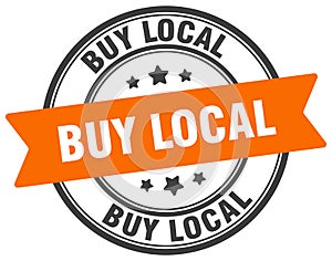 buy local stamp. buy local label on transparent background. round sign