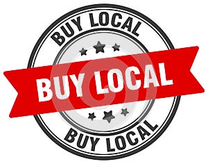 buy local stamp. buy local label on transparent background. round sign