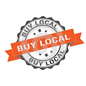 Buy local stamp illustration