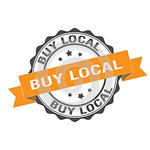 Buy local stamp illustration