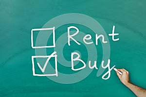 Buy not rent concept