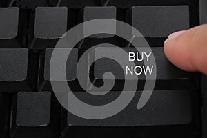 Buy now button on a computer keyboard