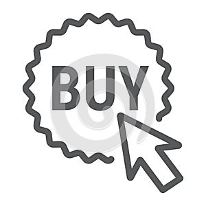 Buy now button line icon, e commerce