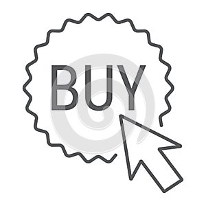 Buy now button thin line icon, e commerce