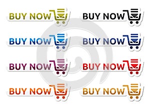 Buy now icon set