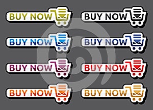 Buy now icon set