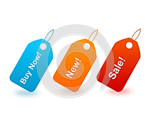 Buy now / New and sale tags