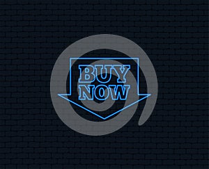 Buy now sign icon. Online buying arrow button.